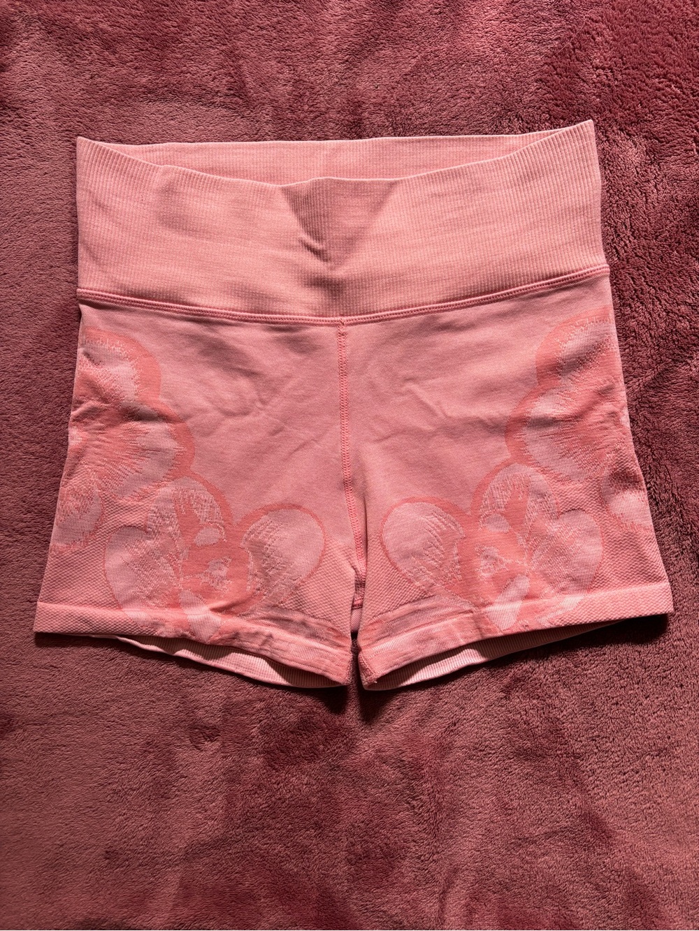 Aerie Pink Floral Jacquard High-Rise Bike Shorts